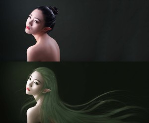 【jc-05】绿色精灵头发转手绘头发绘制素材送教程
