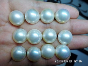 天然马贝珠珍珠裸珠14到15毫米220到260元极光炫彩海水对号拍编2