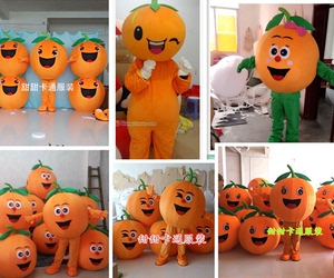 西瓜橙子卡通服装桃子梨芒果柠檬草莓火龙果人偶头套表演桔子柚子