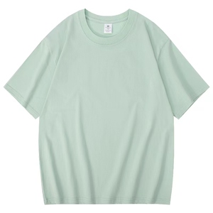绿色T恤适合高考穿的专用存白色上衣服男纯全棉中考试体恤高中生