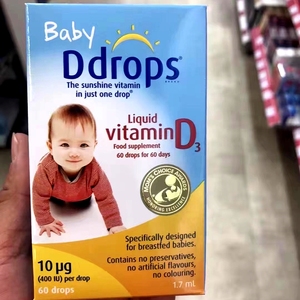 现货 英国Baby Ddrops婴儿新生儿 宝宝VD维生素D3滴剂400IU 60滴