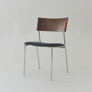 黑胡桃木椅子轻奢极简真皮家用实木餐椅现代简约咖啡店餐厅靠背椅