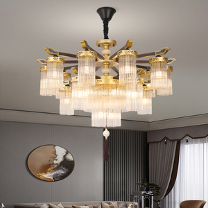 新中式轻奢水晶吊灯客厅餐厅灯现代简约家用卧室灯具创意大厅吊灯