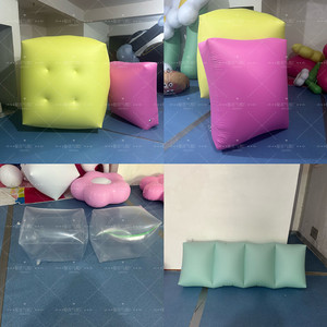 PVC定制透明充气闭气方块气模装饰长方形磨砂抱枕背景墙气垫商场