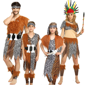 万圣节服装成人野人原始人印第安人非洲服 篝火晚会男女款野人装
