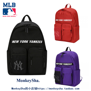 【MonkeySha】韩国MLB NY洋基队YANKEES男女通用休闲背包双肩包电