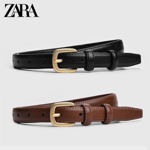 ZARA皮带真皮女士针扣高级感时尚黑色腰带百搭装饰设计感牛仔裤带