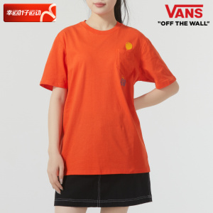 Vans范斯圆领短袖女春季新款跑步运动服休闲宽松半袖T恤VN0A5F2E