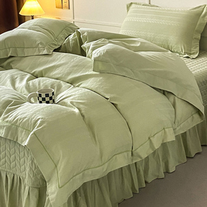 提花全棉四件套纯棉夹棉床单床盖被套床裙床上用品2024新款高级感