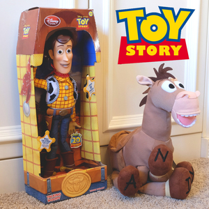 美国正版迪士尼玩具总动员4红心马伍迪发声玩偶Bullseye毛绒公仔
