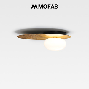 MOFAS北欧创意走廊过道入户美式复古卧室阳台玄关鸡蛋玻璃吸顶灯