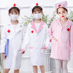 儿童小医生服装护士服抗疫防疫女孩过家家白大褂幼儿园角色扮演男
