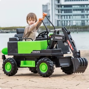 沃尔沃挖泥掘机儿童电动车四轮宝宝玩具车可坐人小孩遥控工程汽车
