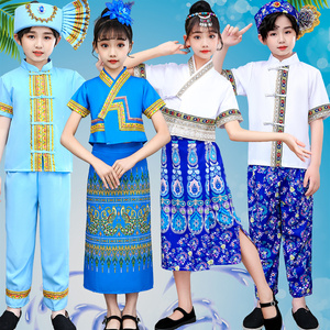 六一傣族服装儿童女男童男西双版纳云南泼水节泰国傣装民族演出服