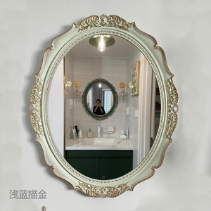 法式轻奢智能浴室镜壁挂卫生间防雾镜美式梳妆镜欧式酒店装饰镜子