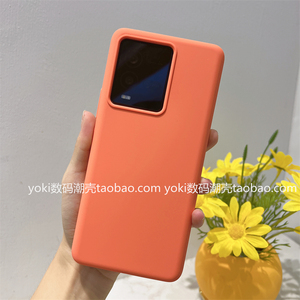 纯橘色适用于iqoo11手机壳10真液态硅胶8/9pro简约男女全包耐脏neo6/iqooz7/z6/z5/z3软