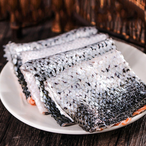 【鲜有汇聚】三文鱼鱼皮500g 可煎炸 可做宠物食品 深海鱼皮