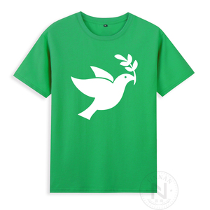 纯棉反战和平白鸽联合国世界和平日标志logo短袖t恤衣服有儿童装