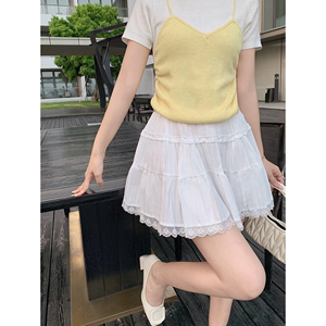 张心子【梦幻芭蕾】chic仙气蛋糕裙女白色短裙夏季新款法式蓬蓬裙