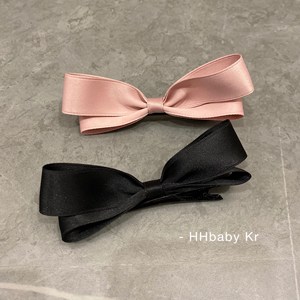 【HHBABY KR】嗲粉色蝴蝶结发夹 法式甜美织带面料发卡边夹ins女