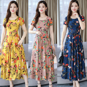 3XL碎花连衣裙2022 summer fashion floral dress ladies dresses