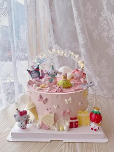 三丽欧派对蛋糕装饰摆件复古可爱美乐蒂库洛米女孩女生生日插件