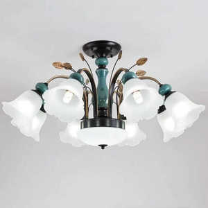 美式客厅吊灯新款陶瓷灯具现代简约大气欧式套餐卧室餐厅大厅主灯