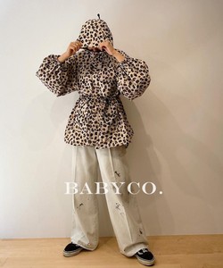 日本贵牌小众设计感豹纹印花大口袋连帽收腰工装风衣夹克外套潮牌