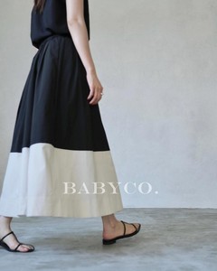 日本贵牌小众设计感法式复古高腰拼接撞色A字大摆亚麻棉麻半身裙