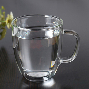 人工吹制微瑕品玻璃杯茶壶牛奶杯双层透明隔热耐热水杯库存杯茶盘