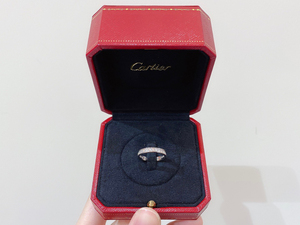 二手99新Cartier卡地亚Ballerine系列18k白金满钻排钻49号戒指