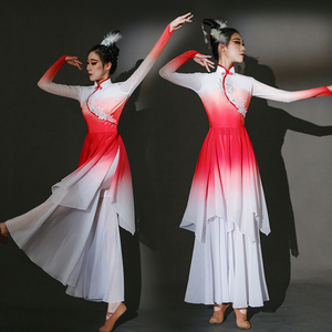 古典舞演出服女飘逸新款中国风独舞九儿红色舞蹈服装现代表演套装