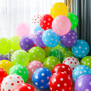 加厚彩色气球 创意圆点波点斑汽球儿童防爆生日房间装饰布置乳胶