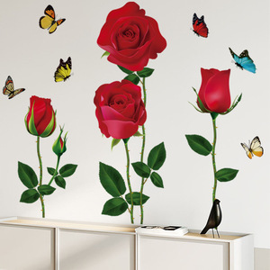玫瑰花沙发背景墙贴画瓷砖墙上自粘贴画装饰贴纸玻璃遮丑贴花防水