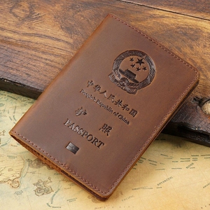 中国护照夹证件夹头层牛皮复古登机卡皮夹卡包护照本套真皮新款