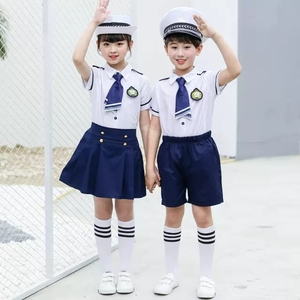 儿童小海军演出服六一空军飞行员水手旗手服幼儿园军训校服合唱服