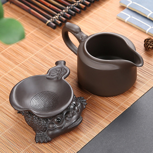 紫砂金蟾一体茶漏架茶宠茶滤茶叶过滤器家用创意陶瓷片细密过滤网
