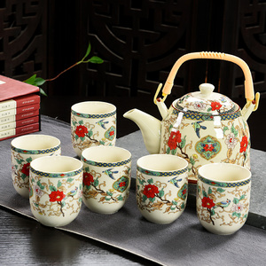 提梁壶茶具套装家用过滤陶瓷茶壶茶杯整套公司庆开业活动送礼佳品