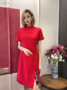 shanghaitang 改良旗袍裙传统中式立领时尚简约 显瘦 优雅 大气