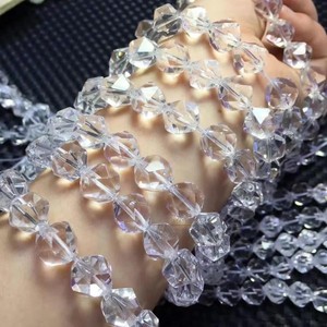 天然白水晶钻石切角刻面切面半成品散珠子diy手链 项链配件材料