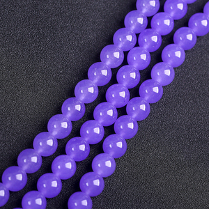DIY手工串珠水晶手链饰品配件材料 6-12mm淡紫玉髓珠子散珠