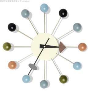 现货尼森尔实木时尚艺术糖果挂钟 彩球太阳机芯 挂钟 Ball clock