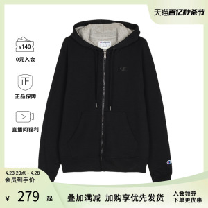 champion/冠军卫衣 开衫拉链连帽卫衣外套棒球服藏蓝色深灰色休闲