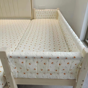 莱客森实木儿童拼接床带床围折叠护栏婴儿床加宽大床小宝宝延边床