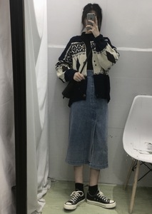 秋季2020新款学生日系毛衣女外套韩版宽松慵懒风长袖针织开衫套装
