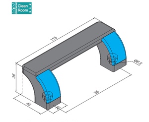 HDP04-95B 黑色或蓝色带翼塑料拉手 门窗配件 工业铝型材配件