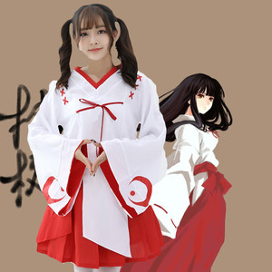 外贸出口日本女仆动漫极乐净土和服桔梗连衣裙成人女装cosplay。