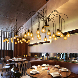 复古餐厅吊灯工业风服装店铺别墅酒吧网咖创意个性多头铁艺客厅灯