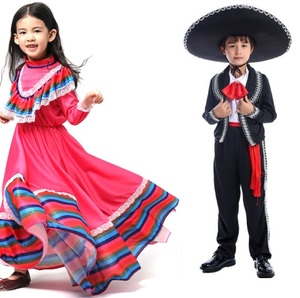 南美洲秘鲁传统文化服饰少年儿童小女孩男生衣服装扮表演出运动会
