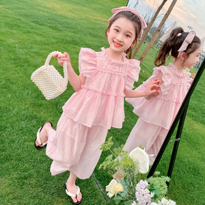 女童韩版纯色套装儿童网红炸街小女孩夏季潮酷穿搭衣服女宝宝夏装